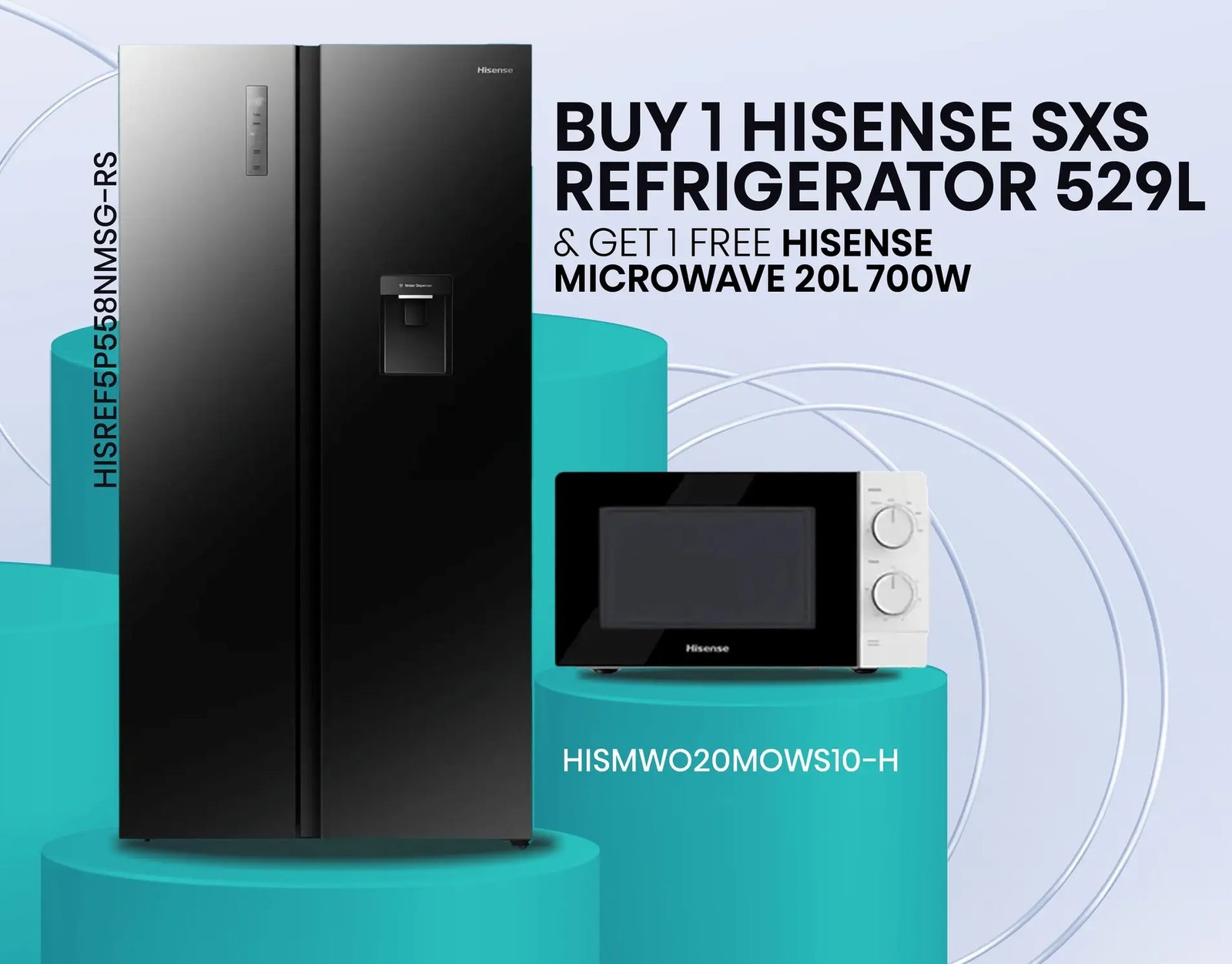 Hisense SxS Refrigerator 529L (RS5P558NMSG)